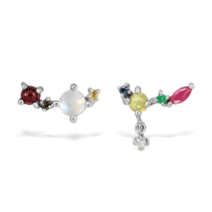 Nine Lucky Gems Earrings| Series Hope (Rhodium)