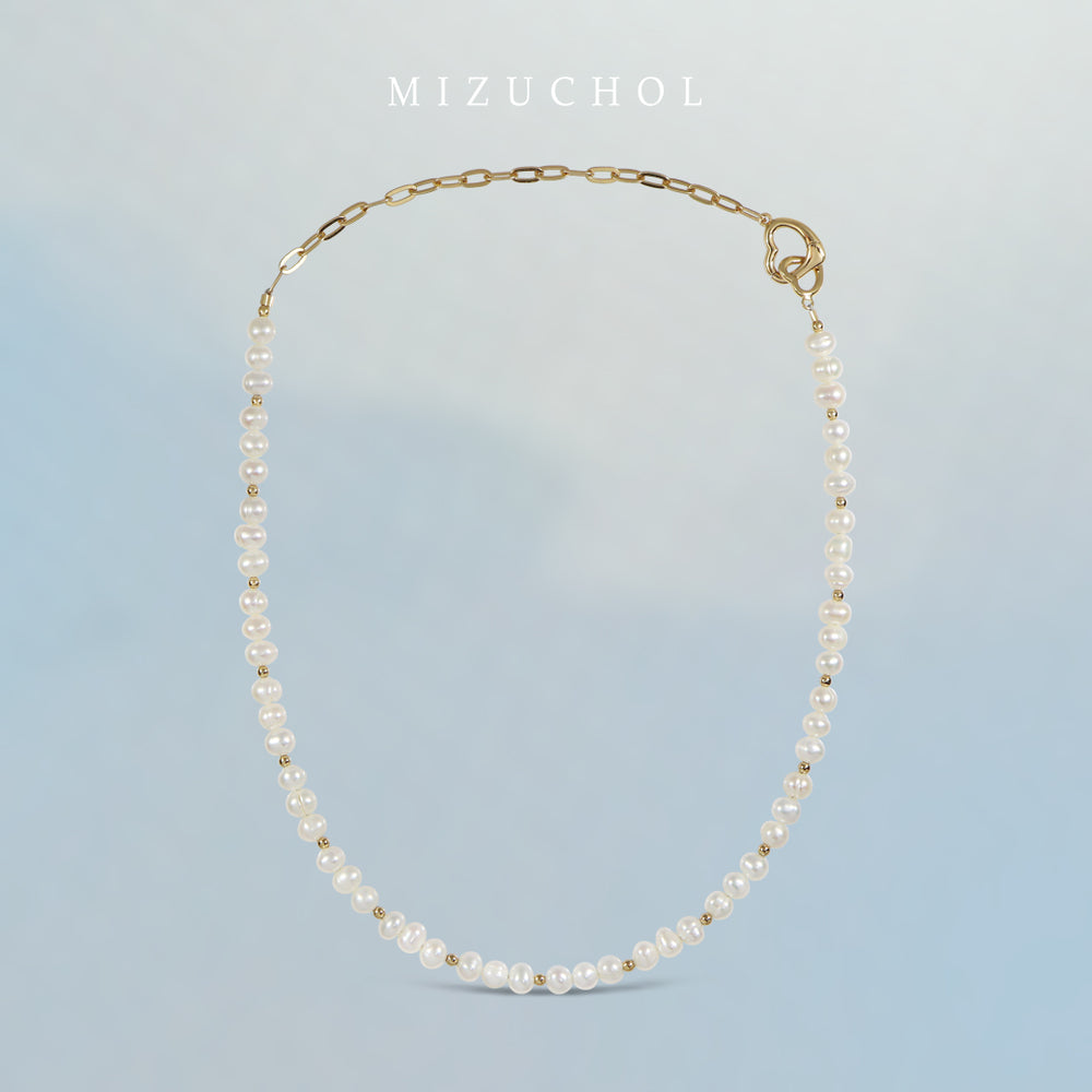 Canvas of Clouds Stackable Necklace - Natural Pearl