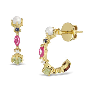 
            
                Load image into Gallery viewer, Nine Lucky Gems Earrings - Series Double Luck (Gold)
            
        