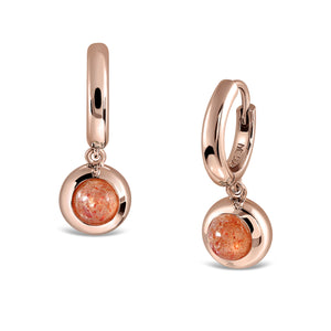 Peony Bloom Hoop Earrings - Sunstone