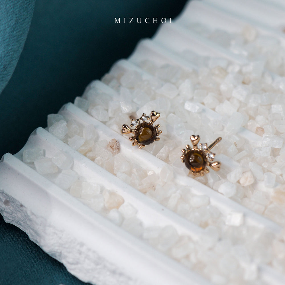 Nine Lucky Gems Earrings - Series Double Luck (White Gold)