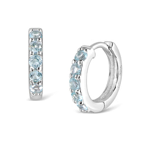 Ocean Glisten Hoop Earrings - Sky Blue Topaz