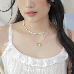 Canvas of Clouds Stackable Necklace - Natural Pearl