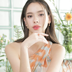 Peony Bloom Hoop Earrings - Sunstone
