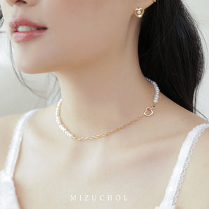 Canvas of Clouds Stackable Necklace - Natural Pearl