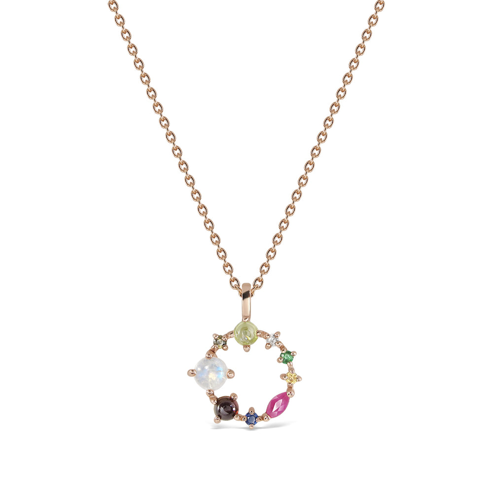 Nine Lucky Gems Necklace - Series Hope (Pink Gold)