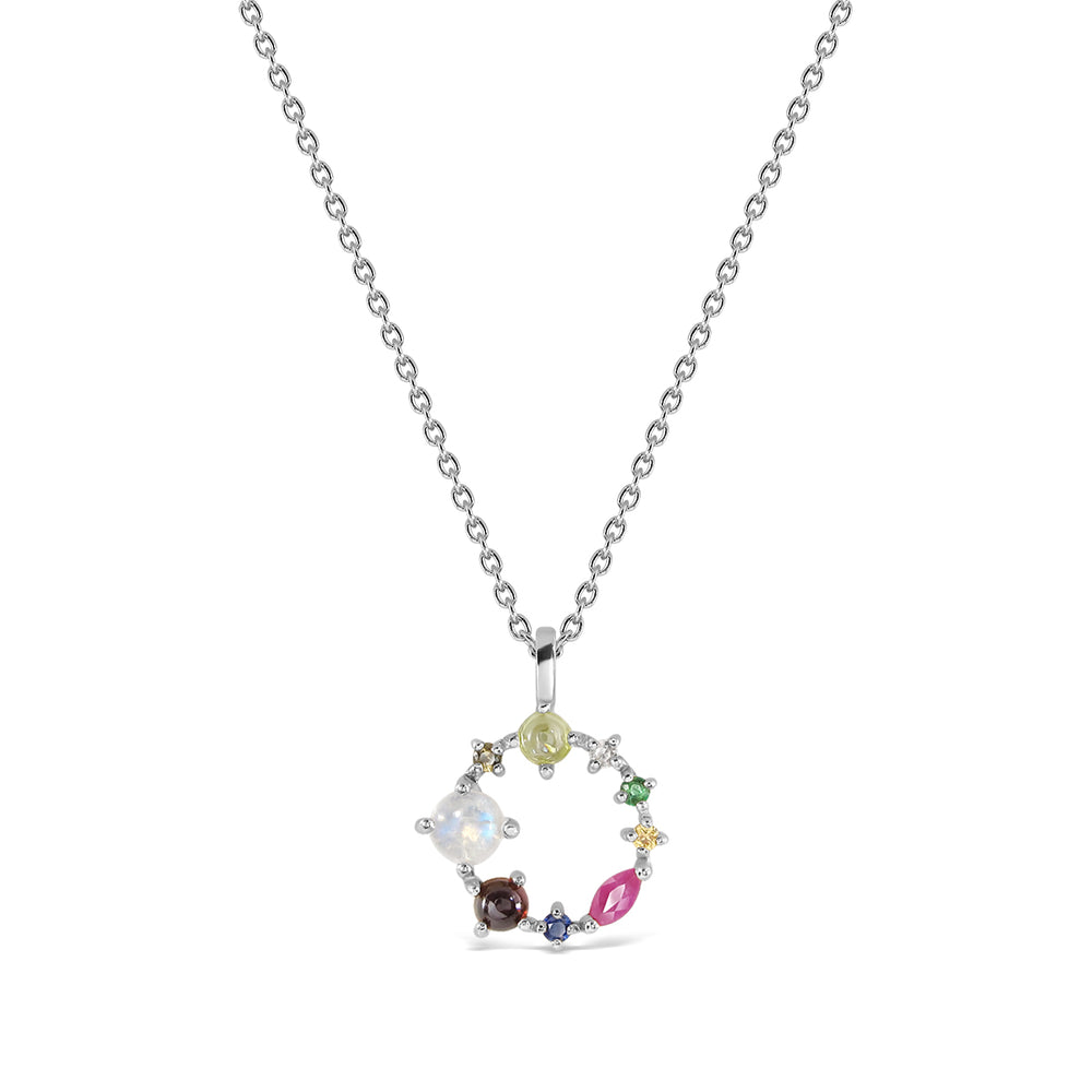 Nine Lucky Gems Necklace - Series Hope (White Gold)