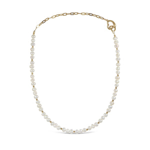 Canvas of Clouds Stackable Necklace - Natural Pearl