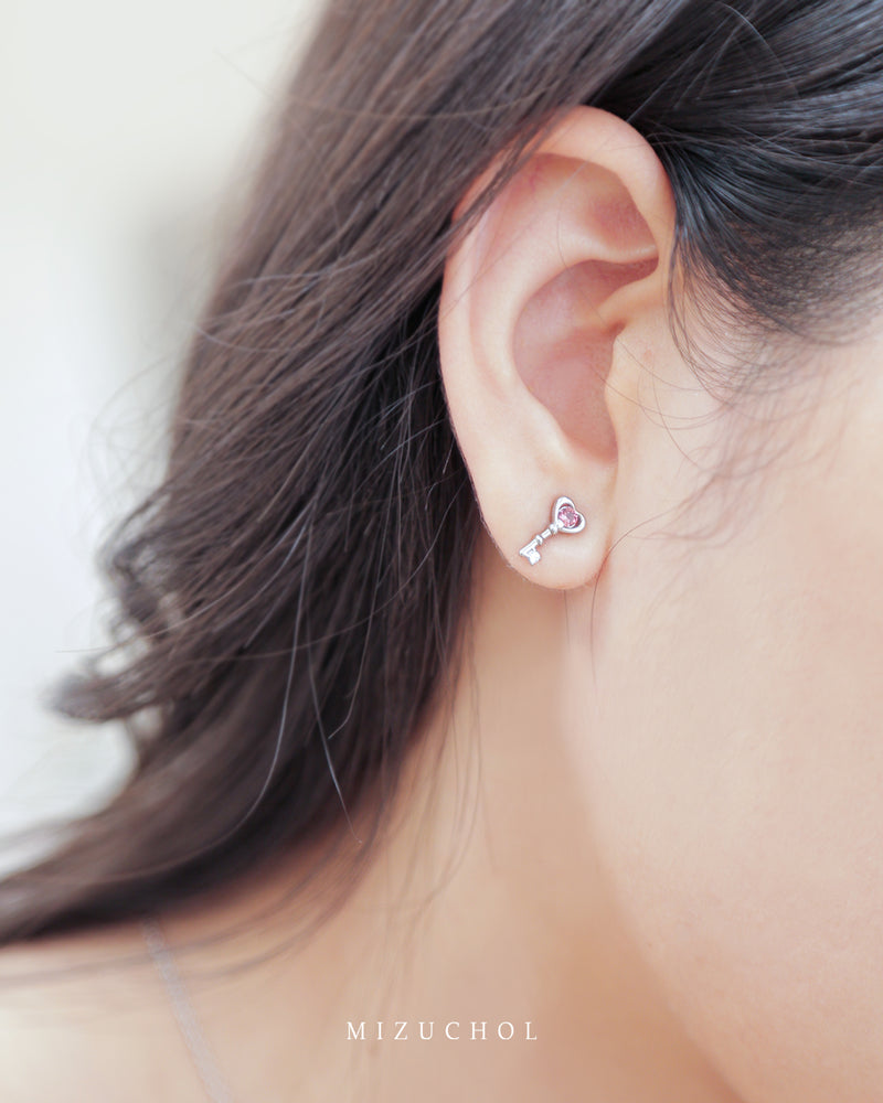 Lock & Key Earrings | Meaningful Gift with Pink Tourmaline – Mizuchol ...