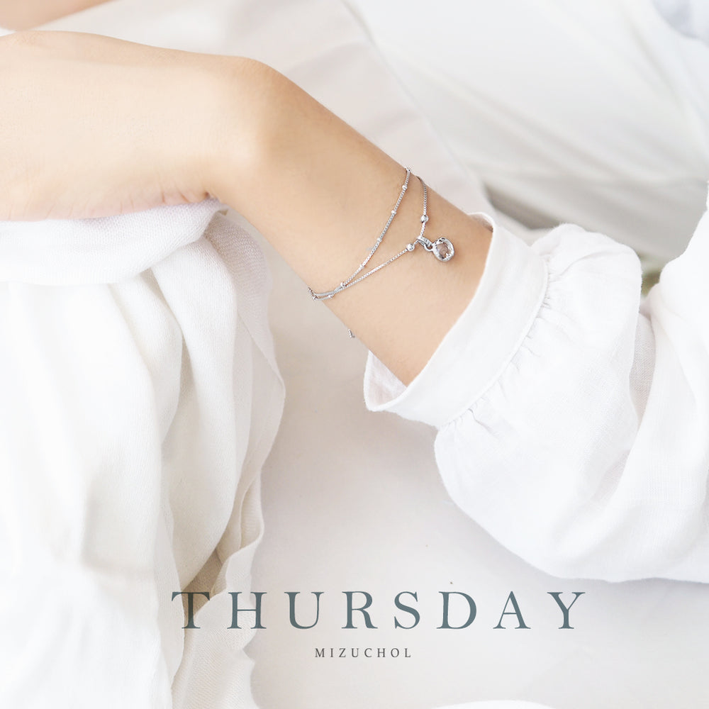 à¸à¸³à¹„à¸¥à¸žà¸¥à¸­à¸¢à¸›à¸£à¸°à¸ˆà¸³à¸§à¸±à¸™à¹€à¸à¸´à¸” (à¸žà¸¤à¸«à¸±à¸ª) | LUCKY ME BRACELET (WHITE TOPAZ)