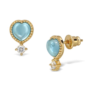 Darling Earrings (Sat) - Blue Topaz