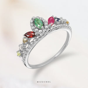 Crown of Nine Gems Ring (RD) แหวนพลอยนพเก้า