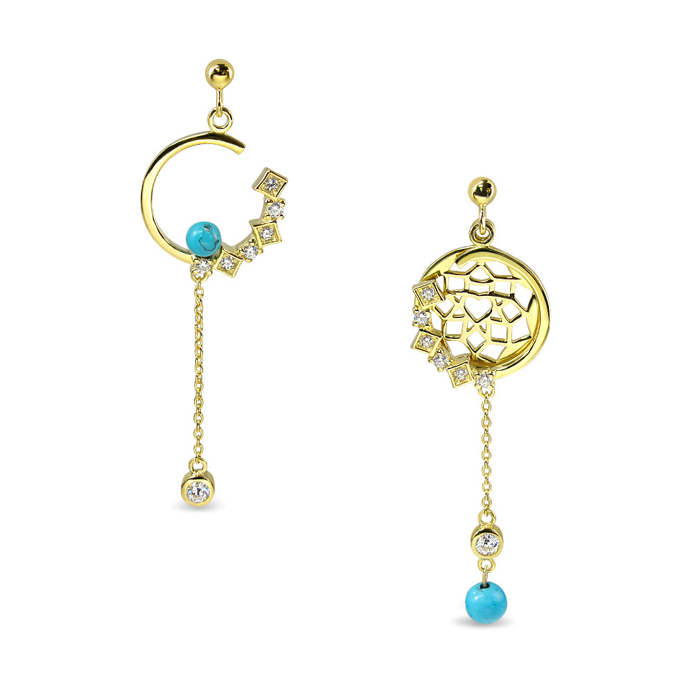 Good Dream Earrings – Series : Golden Blue Sky