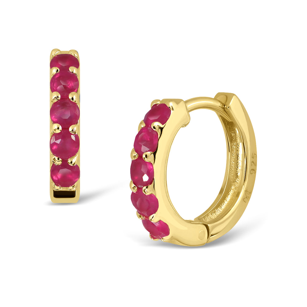 
            
                Load image into Gallery viewer, Golden Fuchsia Bubbles Earrings - Ruby
            
        