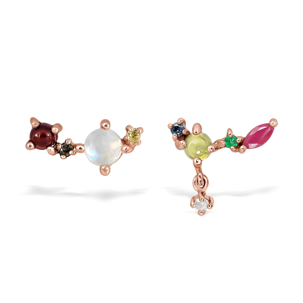 Nine Lucky Gems Earrings| Series Hope (Pink Gold)