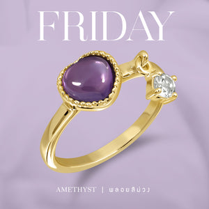 
            
                Load image into Gallery viewer, Darling Ring (Gold) Fri - Amethyst
            
        