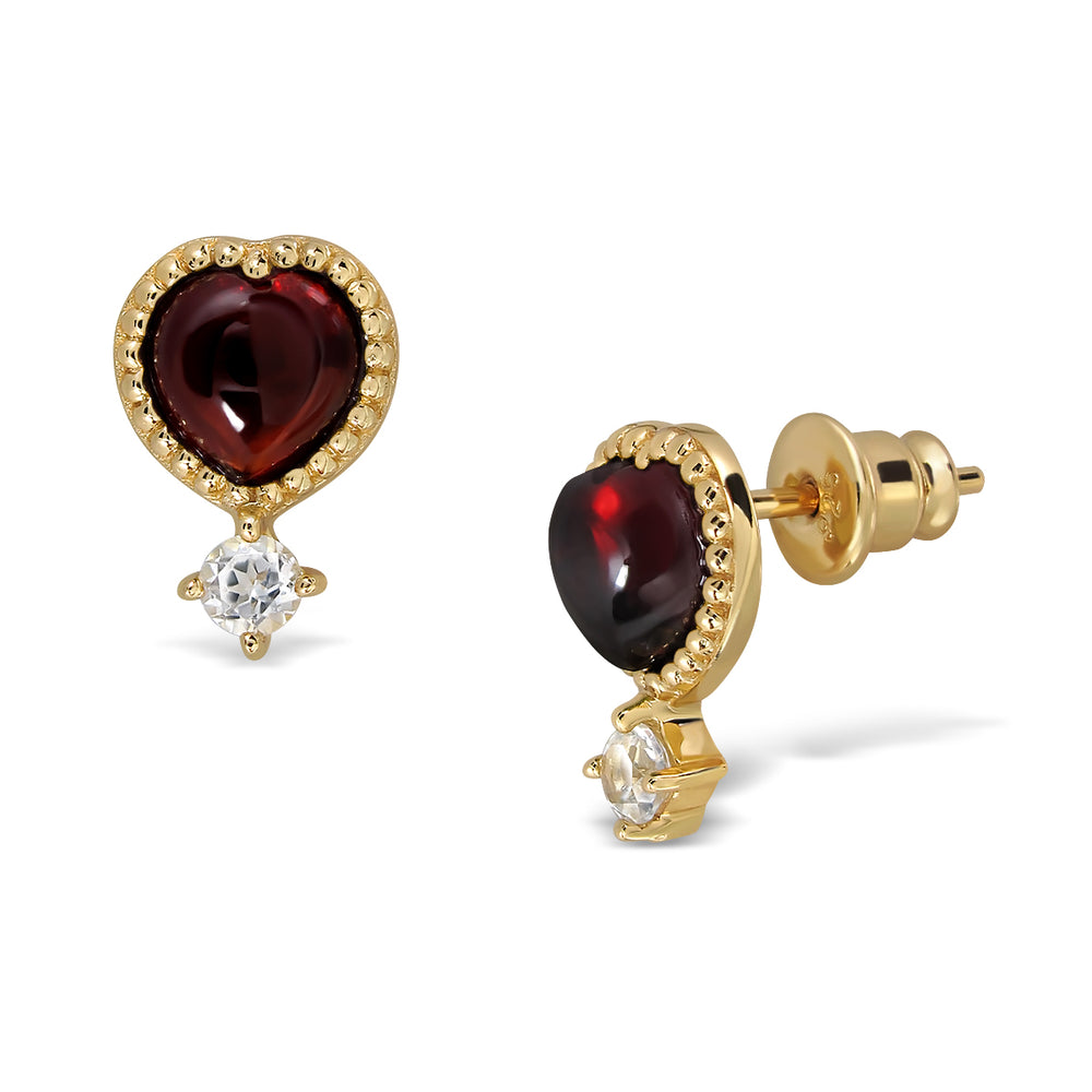 Darling Earrings (Thurs) - Red Garnet