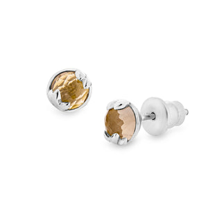 ต่างหูพลอยประจำวันเกิด เสริมการเงิน - Tuesday | Lucky Me Earrings - White Gold (Grey Smoky)