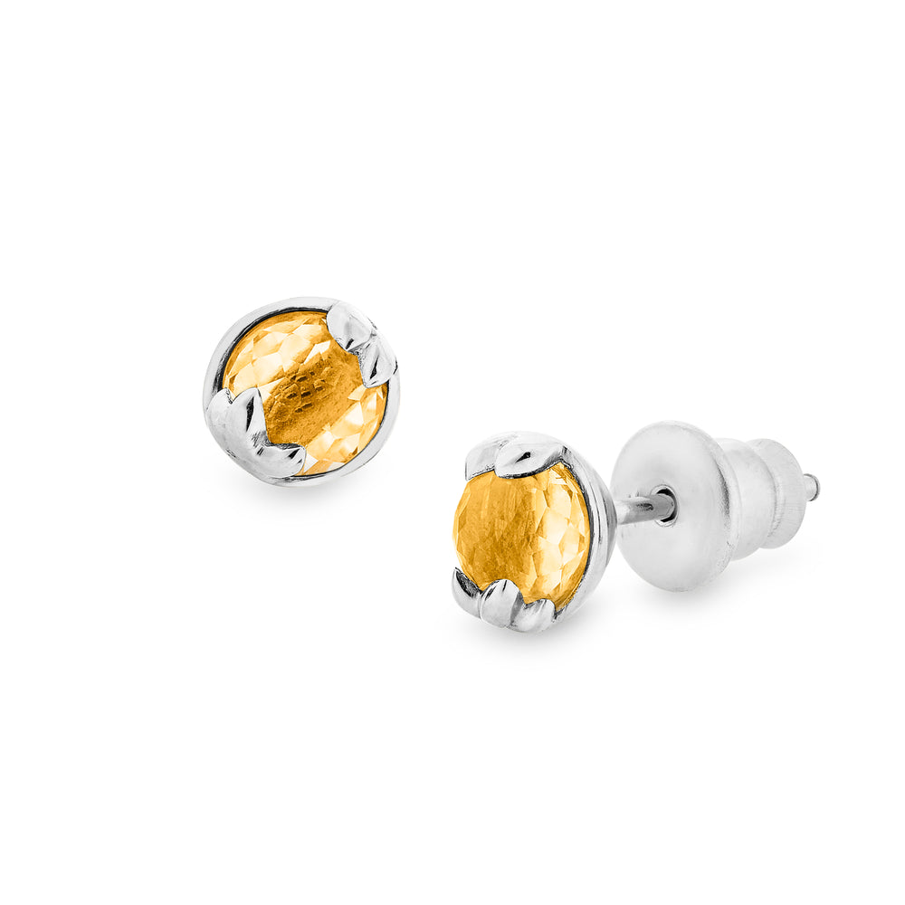 à¸•à¹ˆà¸²à¸‡à¸«à¸¹à¸žà¸¥à¸­à¸¢à¸›à¸£à¸°à¸ˆà¸³à¸§à¸±à¸™à¹€à¸à¸´à¸” (à¸ˆà¸±à¸™à¸—à¸£à¹Œ) | Lucky Me Earrings - White Gold (Citrine)