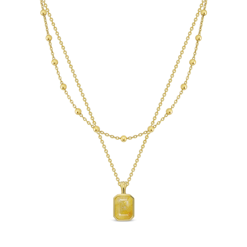 Golden Champagne Double Layer Necklace