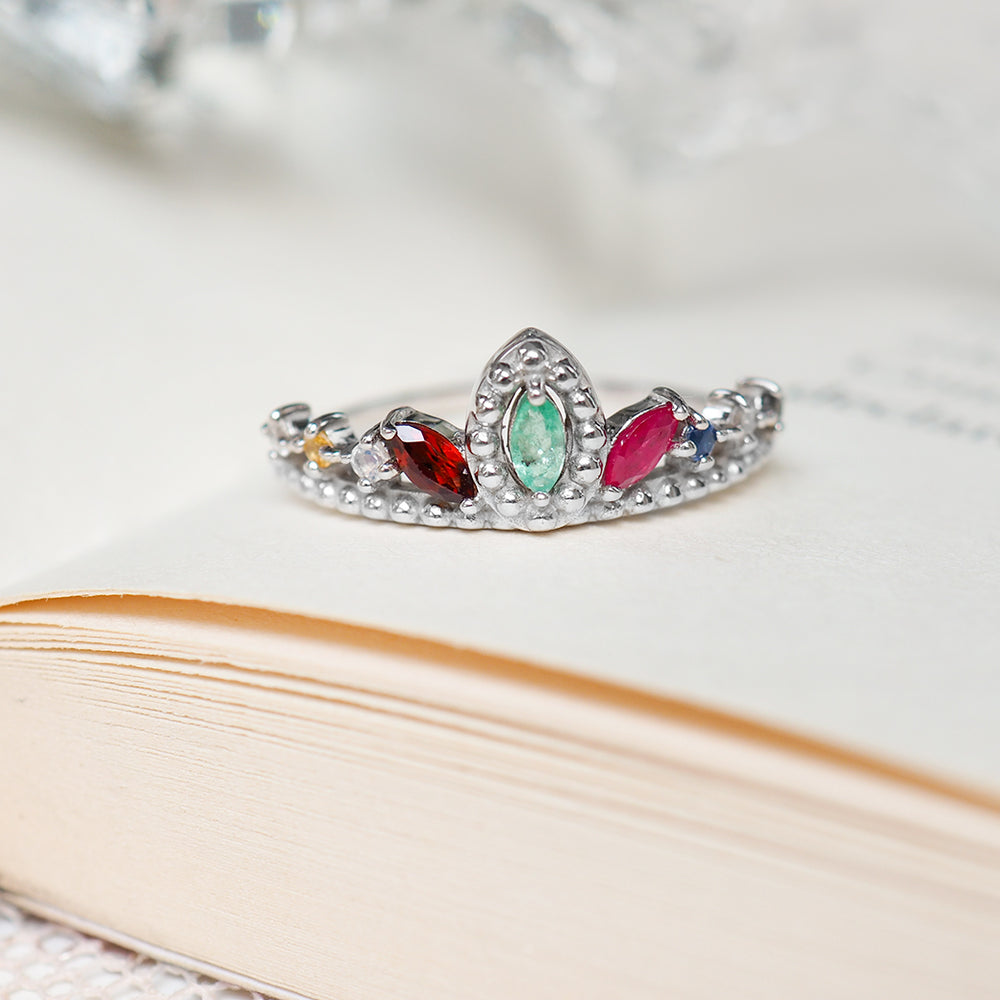 Crown of Nine Gems Ring (RD) แหวนพลอยนพเก้า