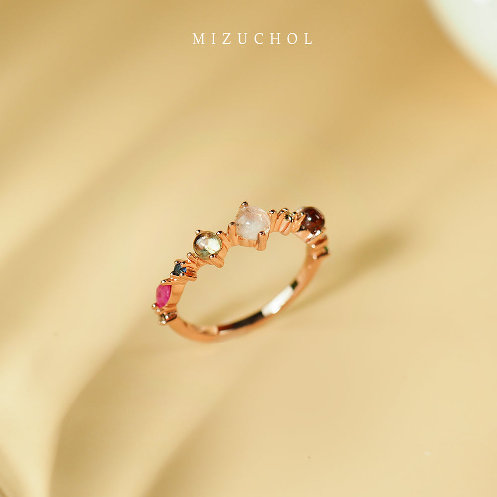 Nine Lucky Gems Ring | Series Hope (Pink Gold)