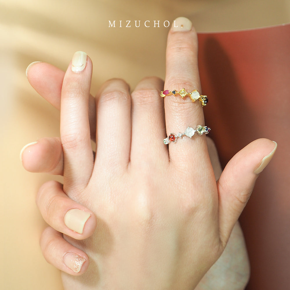 Nine Lucky Gems Ring | Series Hope (Pink Gold)