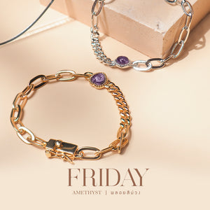Darling Chain Bracelet (Fri) - Amethyst