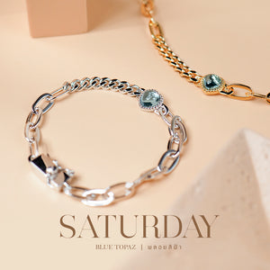 Darling Chain Bracelet (Sat) - Blue Topaz