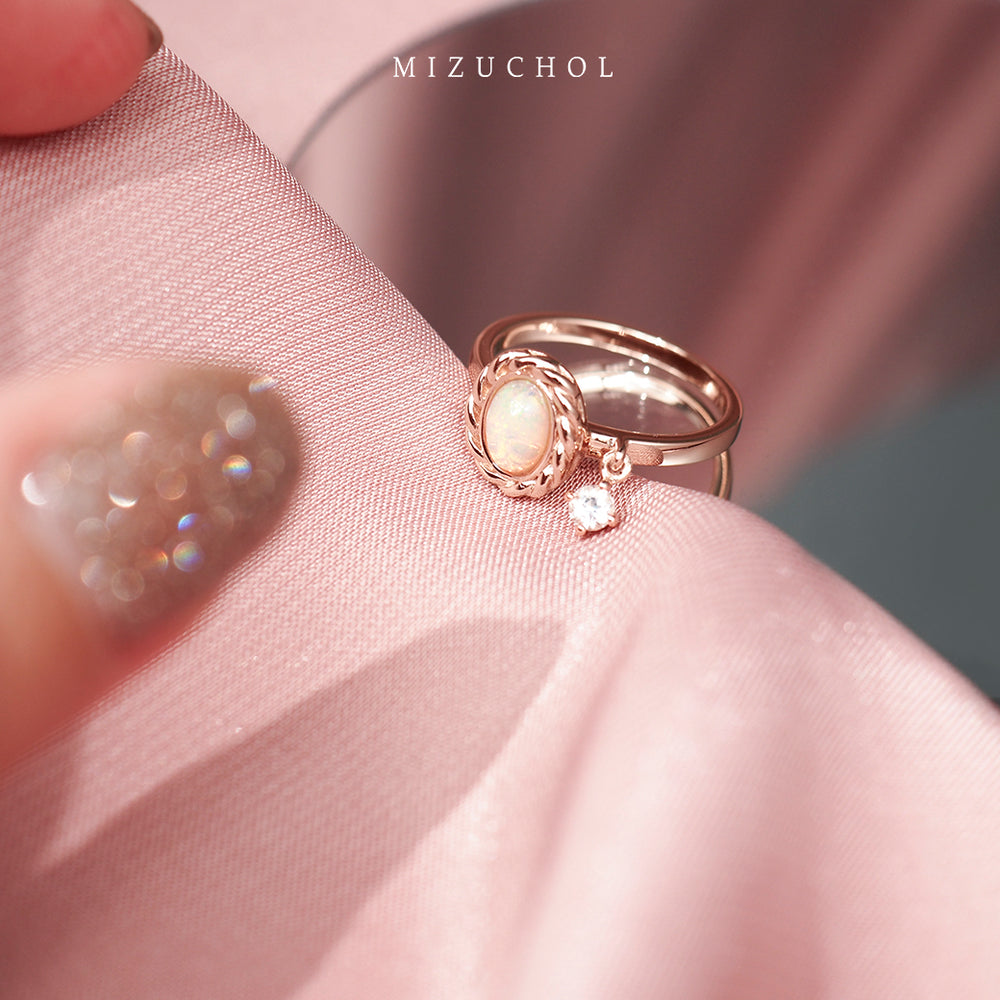 Pink Tiara Ring - Opal