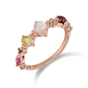 Nine Lucky Gems Ring | Series Hope (Pink Gold)