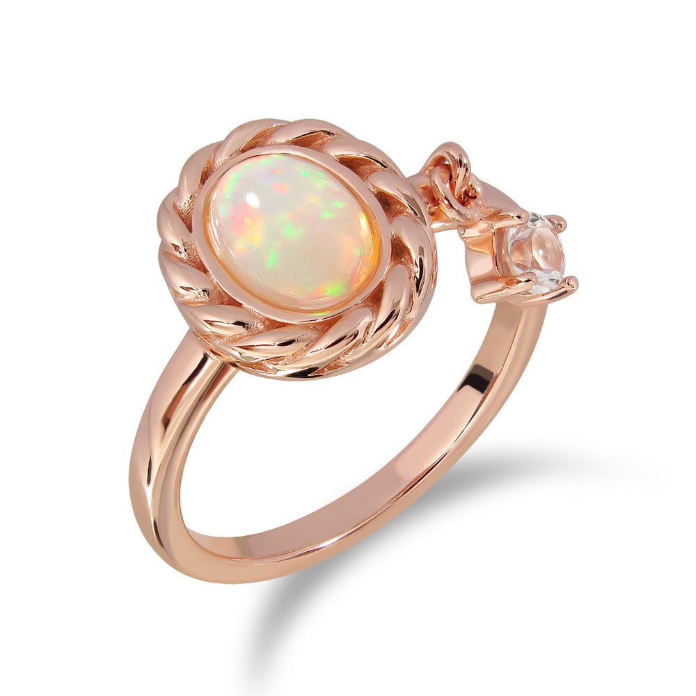 Pink Tiara Ring - Opal