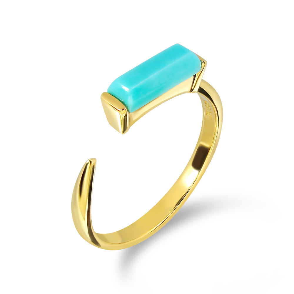 Turquoise Canvas Ring - Gold