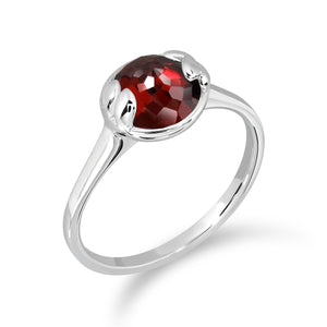 แหวนพลอยประจำวันเกิด เสริมการเงิน Saturday | Lucky Me Ring- White Gold (Red Garnet)