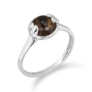 แหวนพลอยประจำวันเกิด เสริมการเงิน Tuesday | Lucky Me Ring- White Gold (Grey Smoky Quart)