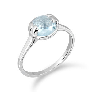 แหวนพลอยประจำวันเกิด เสริมการเงิน Wednesday | Lucky Me Ring- White Gold (Blue Topaz)