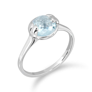 แหวนพลอยประจำวันเกิด (พุธ) | Lucky Me Ring- White Gold (Blue Topaz)