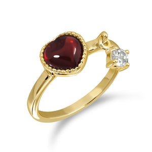 Darling Ring (Gold) Thurs - Red Garnet