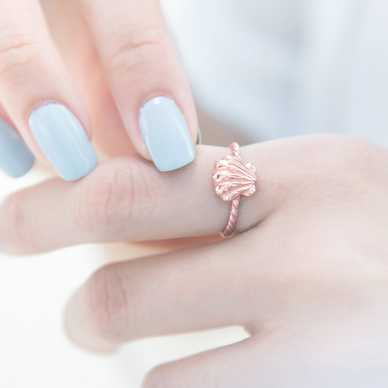 Precious Shell Stack Ring - Pink Gold