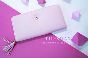 กระเป๋าสตางค์เสริมดวง - วันอังคาร (Grey Smoky Quart)