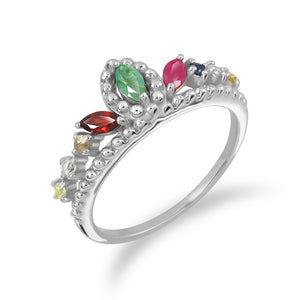 Crown of Nine Gems Ring (RD) à¹à¸«à¸§à¸™à¸žà¸¥à¸­à¸¢à¸™à¸žà¹€à¸à¹‰à¸²