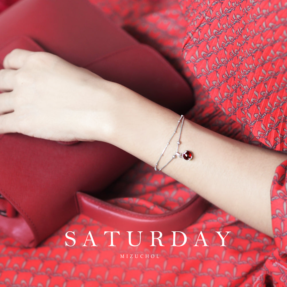 à¸à¸³à¹„à¸¥à¸žà¸¥à¸­à¸¢à¸›à¸£à¸°à¸ˆà¸³à¸§à¸±à¸™à¹€à¸à¸´à¸” (à¹€à¸ªà¸²à¸£à¹Œ) | LUCKY ME BRACELET (RED GARNET)