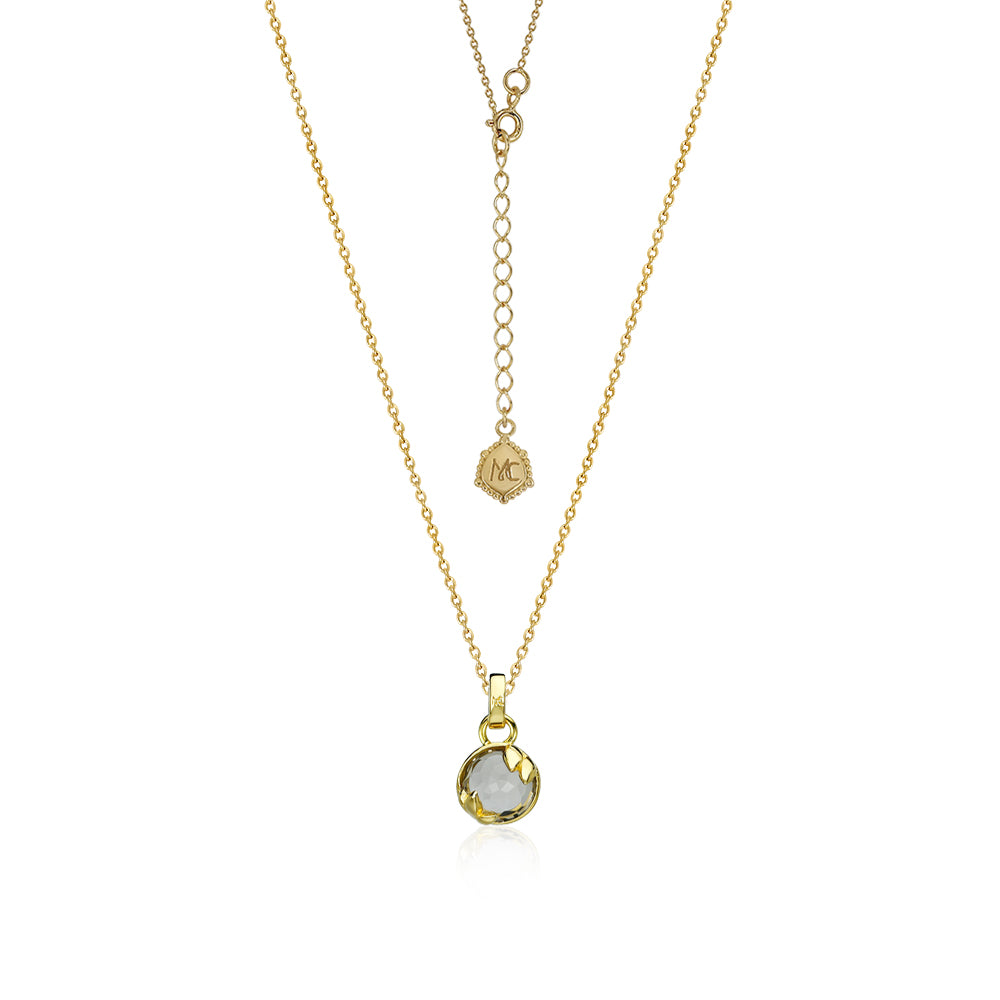 à¸ªà¸£à¹‰à¸­à¸¢à¸žà¸¥à¸­à¸¢à¸›à¸£à¸°à¸ˆà¸³à¸§à¸±à¸™à¹€à¸à¸´à¸” (à¸­à¸±à¸‡à¸„à¸²à¸£) | Lucky Me Necklace - Gold (Grey Smoky Quart)