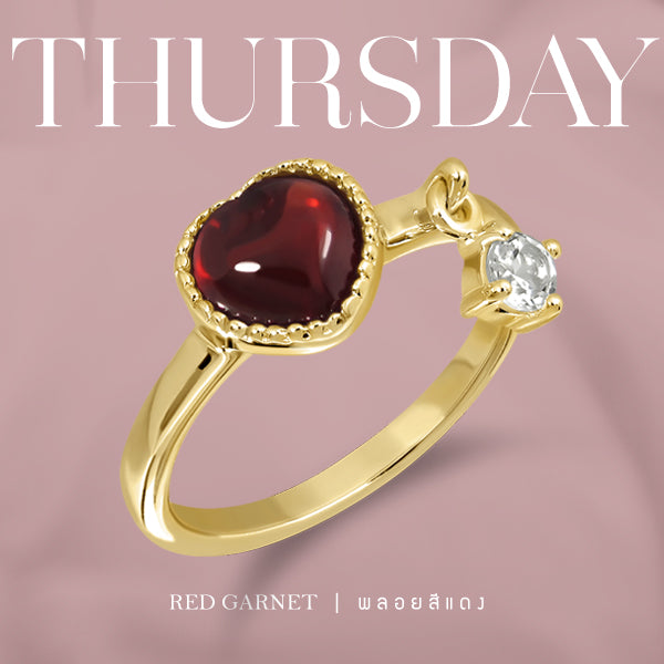 Darling Ring (Gold) Thurs - Red Garnet