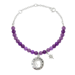 
            
                Load image into Gallery viewer, Lucky Unicorn Bracelet - Amethyst
            
        