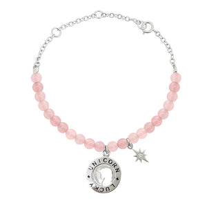 Lucky Unicorn Bracelet - Rose Quarts